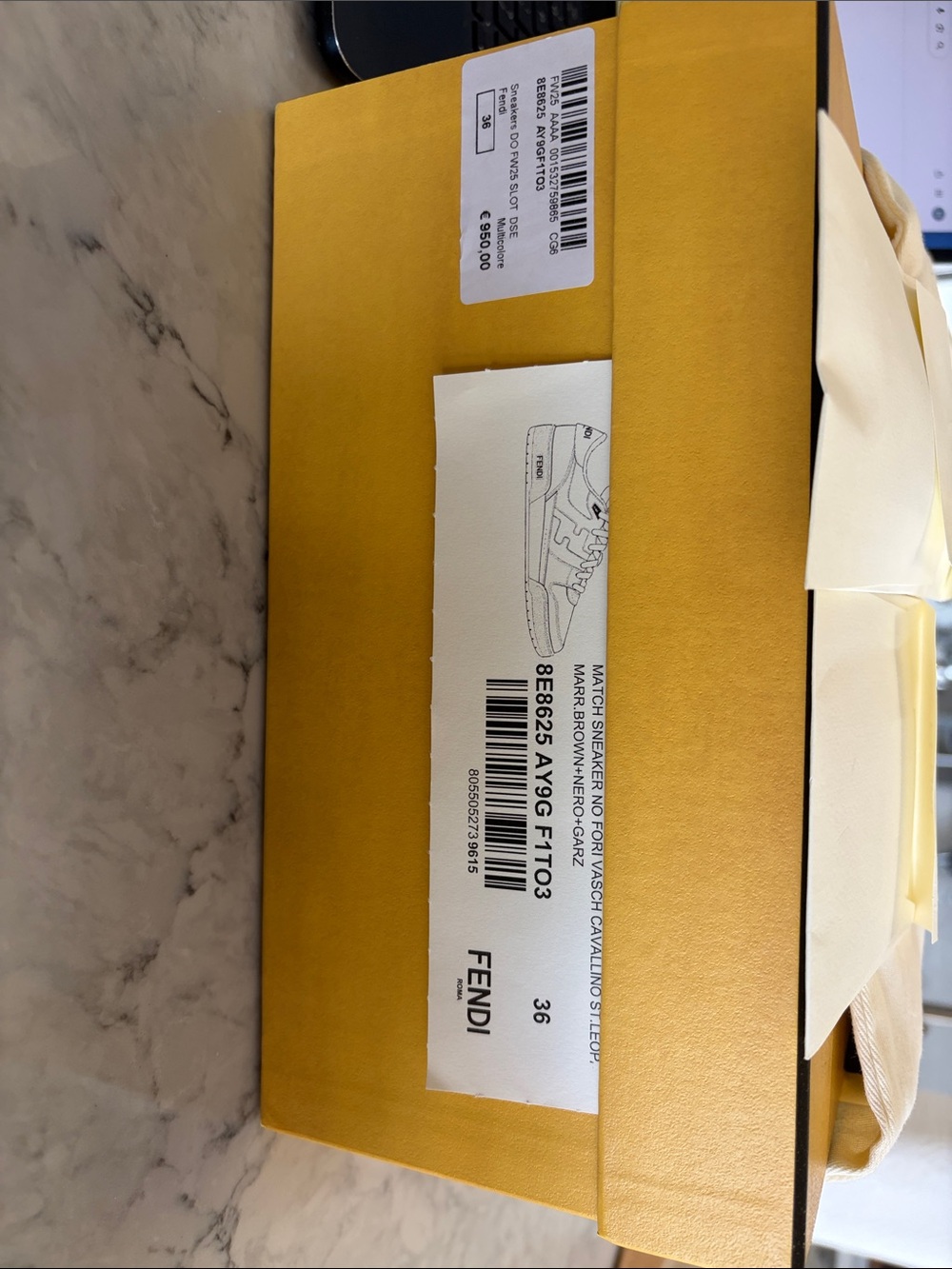 NWT Fendi Leopard-Print Low-Top Sneaker in Black, Cream & Brown w/ box &laces! - Picture 14 of 17